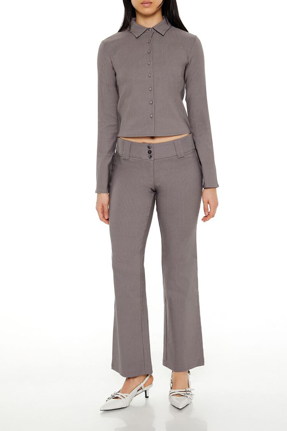 Pinstriped Cropped Shirt
