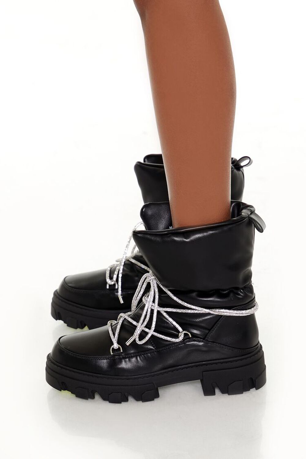Glitter Lace-Up Booties